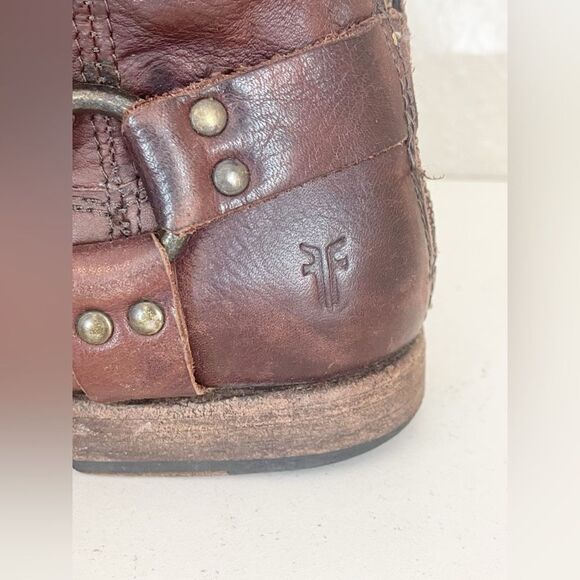 Vintage Frye Phillip Harness Short moto Boot in chocolate brown 7 - Picture 5 of 13